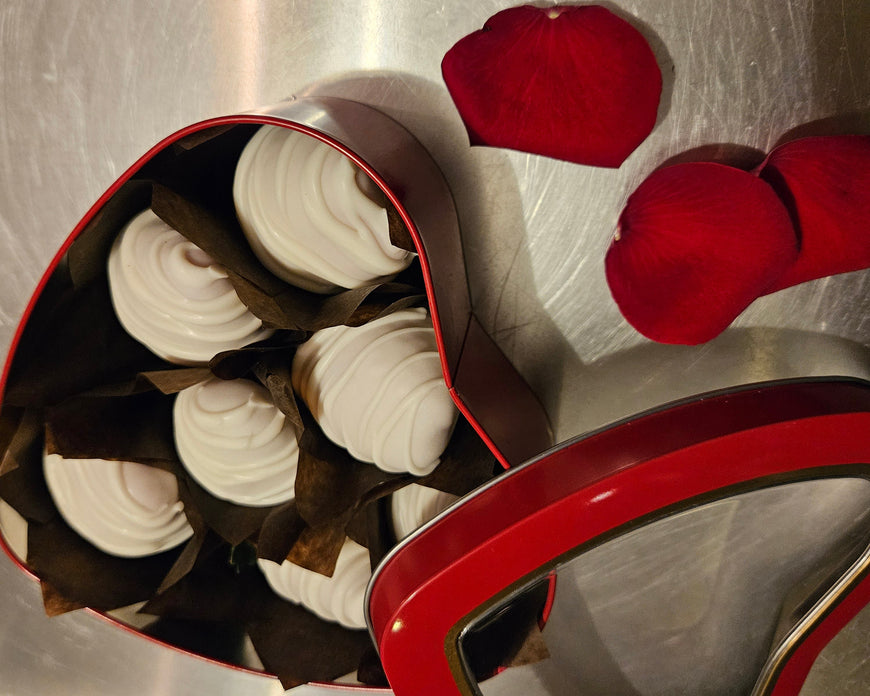 Heart-Shaped Tin with Chocolate Covered Strawberries