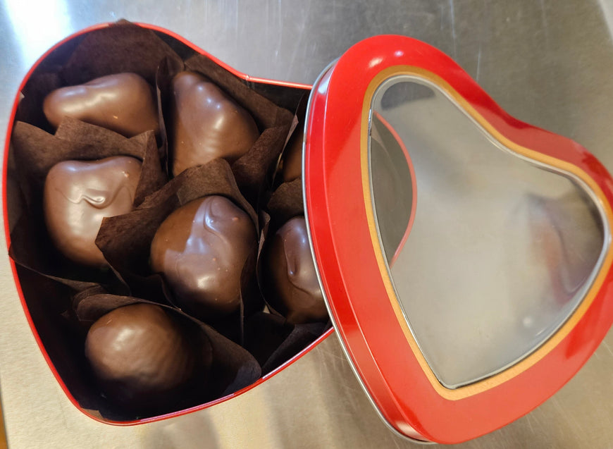 Heart-Shaped Tin with Chocolate Covered Strawberries