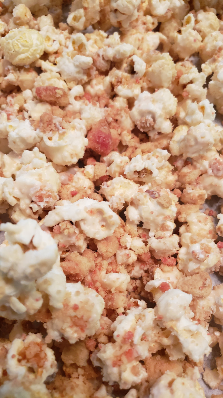 Gourmet Strawberry Crunch White Chocolate Covered Kettle Corn